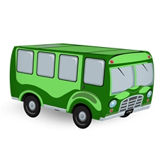 Small Plain Green Bus Shape Box | Pack of 10 | 4 Colors | Great For Giveaways
